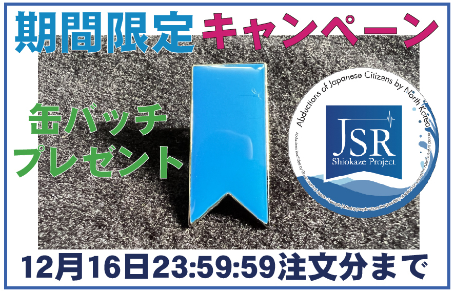 定番 総理も着用ブルーリボンバッジ 特定失踪者問題調査会